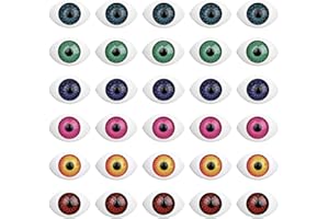 Milisten 100pcs Doll Eyes Craft Eyeballs for DIY Sewing Crafting Puppet Bear Animal Stuffed Toys Accessories Oval