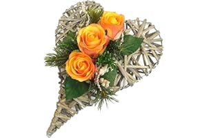 Ziegler Rattanherz Rosen Rosengesteck Türdeko Tischgesteck Tischdeko Herz 9