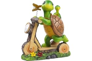 Landrip Gardening Gift for Women, Solar Turtle Statue Garden Ornaments, Garden Tortoise Figurine Decor with Solar Powered LED Lights Decor for Patio, Balcony, Yard, Lawn