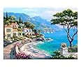(50x40cm/19x15 inches) Full Square Drill 5D DIY Diamond Painting Seaside Scenery Landscape Embroidery Pattern Mosaic Cross Stitch Canvas Wall Art Square Stickers Family Ornaments