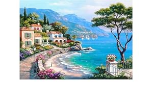 DCIDBEI 50 x 40 cm - DIY Square Diamond Painting Full Drill Kit de Broderie Diamant Carré 5D - Paysage Marin - Broderie Mosaïque au Point de Croix sur Toile - Décoration Murale - Décoration Familiale