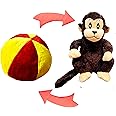 Kiddoglee 2 in 1 Convertible Monkey Ball Soft Toy Multicolor | Unique Soft Toys for Baby Boy Girl Kids Size 15Inches/38cm