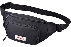 Water Resistant Bum Bag ENXOU Waterproof Waist Bag with Multi-Pockets Large Capacity Pack for Outdoors, Sport, Hiking, Travel for Men Women Boys Girls Teenager