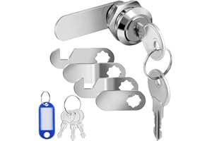 ATOYOGA Cerradura de Seguridad para Armarios 16 mm, Candado Buzón de Aleación Zinc Anti-óxido con 5 Placas de Bloqueo Diferentes y 5 Llaves, Cerrojo Cierre de para Taquillas, Vestuario, Cajonera Oficina