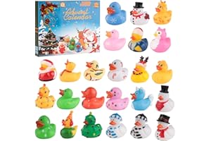 RUNPEAK Gummi Ente Adventskalender 2025 Kinder – 24 Tage Weihnachts-Countdown mit 24 Gummienten für Jungen, Mädchen und Kleinkinder, Wunderschöne Weihnachtsüberraschung und Party-Mitgebsel