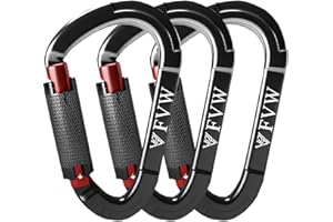 RIGINADO Karabiner Klettern Kletterausrüstung,UIAA-Zertifiziert 25KN Auto Locking Kletterkarabiner Clips für Hängematten, Schaukel, Locking Hundele