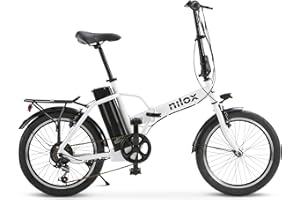 Nilox, Ebike, Bici Elettrica Pieghevole, Fino a 40 km di Autonomia, Fino a 25 Km/h, Motore da 36 V/250 W e Batteria 36 V, Gomme 20"