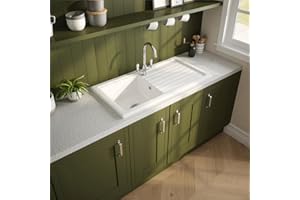 Reginox RL304 CW II White 1.0 Bowl Inset Reversible Ceramic Kitchen Sink