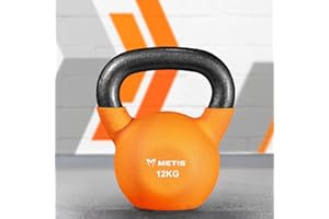 METIS Neoprenowe hantle Kettlebell – od 4 kg do 20 kg | trening domowy i fitness – ciężkie podnoszenie ciężarów (12 kg)