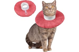 PUMYPOREITY Katzenhalskrause Weich, Katzenkragen Kragen Katze Kleiner Hunde Kragen Cone nach Operation und Verletzungen Leckschutz Katze Kastration (Rosa, M)