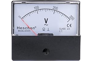 Heschen Rectangular Voltmeter Analog Panel Volt Voltage Meter 670 style AC 0-300V Class 2.5