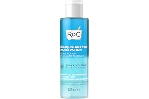 RoC - Desmaquillador de Ojos Doble Acción - Combinación de Agua y Aceite - Elimina el Maquillaje Impermeable - Minimiza los Riesgos de Alergia - 125 ml