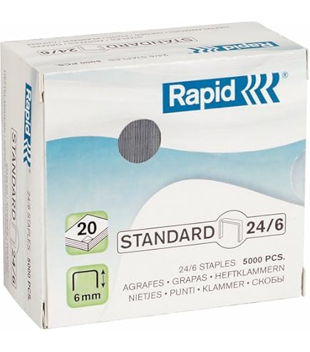 Grapadora De Metal Nº 24/6 - Para Hasta 20 Hojas, Resistente Y Fácil De Cargar