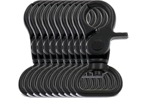 BIKICOCO 5/8'' Swivel Trigger Snap Hook Lobster Claw Clasp Spring Loaded Clip, D-Ring Ended, Black - Pack of 10