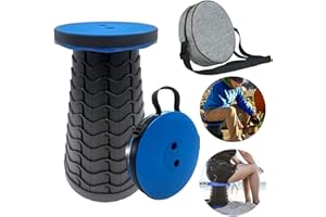 DNAZYRETY Portable Telescoping Stool, Upgraded Folding Adjustable Lightweight Sturdy Retractable Camping Fishing Stool Seat, Telescoping Chair for Kids/Adults/BBQ/Travel/Kitchen/Gardening Indoor and Outdoor