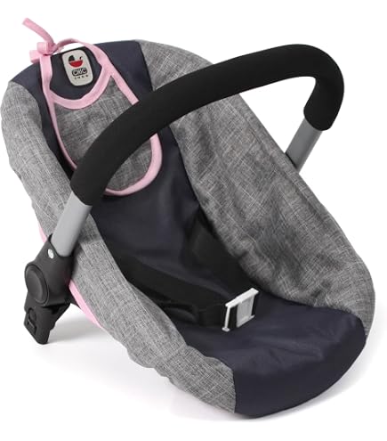 Siège Auto Pour Poupée - Porte-poupée Avec Harnais Et Bavoir - Gris Et Rose - Pour Poupées Jusqu'à 50 Cm Cosy Pour Poupée Siège Auto Pour Poupée - Porte-poupée Avec Harnais Et Bavoir - Gris Et Rose - Pour Poupées Jusqu'à 50 Cm Cosy Pour Poupée