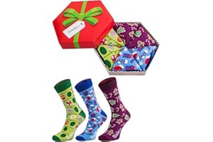Rainbow Socks - Femme Homme Chaussettes Noël dans la Boîte Cadeau - 3 paires