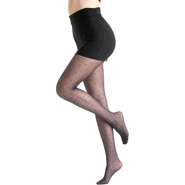 Gi&Gi Collants Pour Femme Velati Fantaisie à Pois Et étoile En Losanges Avec Pieds Invisibles 40 Deniers Fabriqués En Italie N°1593, Noir , L-XL