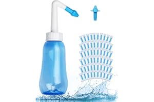 Pitasha Neti Pot Sinus Sinusal, Kit de Enjuague Nasal, Kit de Enjuague Nasal de 300ml para Adultos y Niños Libre de BPA Con 60 PCS de Limpiador Nasal