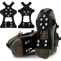 Crampons à Glace Universels – Ressorts En Acier Inoxydable, Sangles Caoutchouc – Antidérapants Pour Chaussures – Randonnée Neige