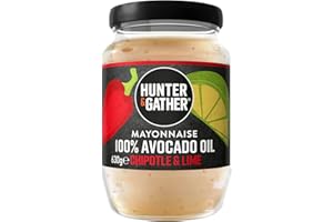 Hunter & Gather Mayonesa de Aceite de Aguacate con Chipotle y Lima 630g | Hecho con Aceite de Aguacate Puro y Yema de Huevo de Gallina Campera Inglesa | Paleo, Ceto / Keto, Libre de Gluten y Azúcar