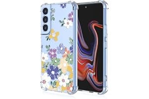 RankOne Coque de Téléphone Convient pour Samsung Galaxy S22 (6.1" inches) Transparent TPU Silicone Color Drawing Pattern Case - Fleurs 4