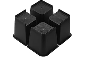 Coptiner Furniture Risers, Heavy Duty Stackable Bed Risers, Table Chair Sofa Riser, Premium Furniture Lift Pads with Strong Space Saving, Support Up to 4400 Lbs, 4 PCS Black (4 inch)