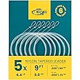 SF Pre-Tied Loop Fly Fishing Tapered Leader Nylon(6 Packs) 7.5ft 9ft 12ft 0X 1X 2X 3X 4X 5X 6X 7X