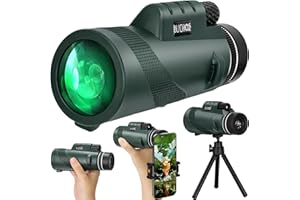 Black hole 10X42 HD Monocular Telescope High Power, Zoom Monocular with Tripod and Smartphone Adapter, FMC Lens and BAK4 Prism Telescope, Waterproof Monoculars for Bird Watching Traveling Hiking