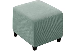 JORTUIO Ottomane Schonbezug Hockerbezug 40x40/50x50/60x60 Hocker Husse für Fußhocker Quadratisch, Stretch Bezug Ottomane Abdeckung Überzug Hocker Protector Waschbar Hockerabdeckung ( Color : #5 , Size : 50x50