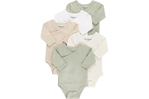 Kindsgard Wickelbody langarm „trunder“ – 5er-Pack – 100% Bio-Baumwolle – OEKO-TEX zertifiziert – weich, atmungsaktiv & pflegeleicht – Baby Body mit Druckknöpfen