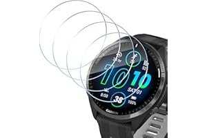 HidWee Verre Trempé Compatible avec Garmin Forerunner 965 47mm Protection Écran, 4 Pièces 9H Dureté sans Bulles Protection Décran Anti-Huile/Anti-Rayures pour Garmin Forerunner 965 [Transparent]