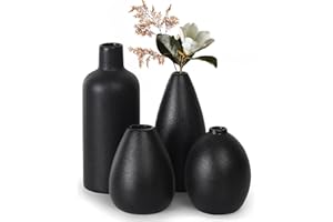 Omtofo Vase Set - Lot De 4 Vases Fleur Ceramique - Vase Decoratif pour Minimaliste La Maison, Fête, Bureau, Mariage, Bouquet De Fleurs Fraîches Séchées d'herbe