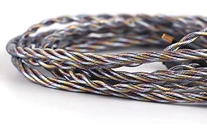 Linsoul Tripowin Zoe Ulepszony kabel słuchawkowy, 4 przewody z czystej miedzi, pozłacana miedzią, drut Litz 24 AWG, kompatybilny z KZ ZS10 PRO TINHIFI T2 T3 Plus (MMCX, 3,5 mm, Zoe)