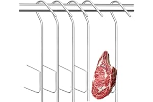 GOIEHIR 21cm Räucherhaken, Smoking Hooks, Edelstahl Doppelhaken zum Aufhängen von Geräuchertem Wurst, Fleisch, Fisch