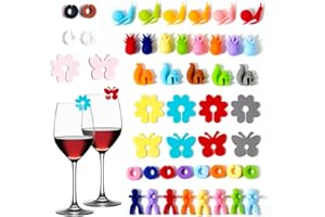 SEWOKON 55pcs Glasmarkierer, Glas Markierung TrinkgläSer, Glasmarker Glasmarkierer Silikon, GläSer Markieren