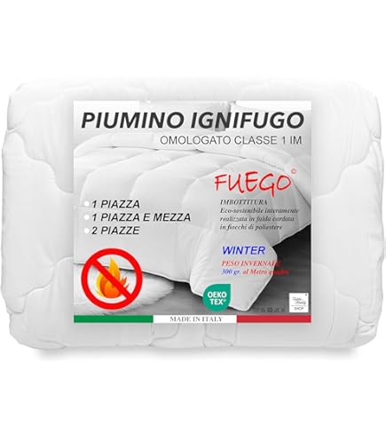 Tex Family Couette Synthétique Hivernale Ignifuge Fabriquée En Italie Homologuée – 1 Carré