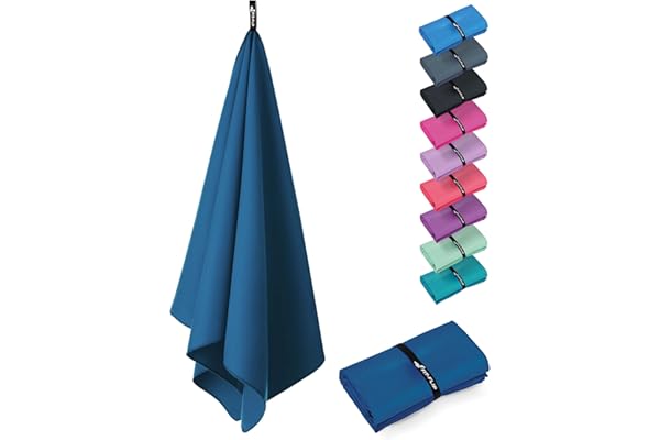 Fit-Flip Serviette Microfibre – compacte, Ultra-légère et Rapidement sèche – Serviette de Bain Microfibre – Serviettes pour Sport Musculation, Piscine, Voyages, Natation et Plage