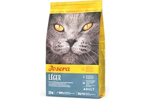 JOSERA Léger (1 x 2 kg) | Adult | Premium Trockenfutter für ausgewachsene sterilisierte oder übergewichtige Katzen | Geflügel | wenig Fett & viel Protein | weizenfrei | Katzenfutter | 1er Pack