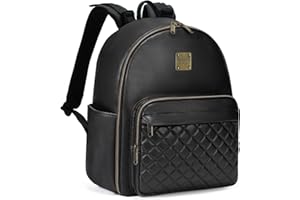 Tonyeee Wickelrucksack Klein Leder, Modische Mummy Bag Wickeltasche Rucksack wasserdicht Mit Wickelunterlage Schwarz