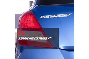 KONGZEE 2X Stark Industries 14,5cm Autoaufkleber JDM Sticker Iron Dub Stark (Weiß)