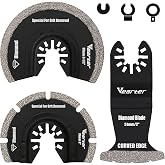 Vearter Multifunctional Diamond Tool with Adapter, Oscillating Saw Blades for Ceramic Tiles, Hollow Blocks, Cement, Soft Tile