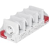 LEGRAND Pack of 5 sockets 2P+T 16A monobloc for recessed installation, Nilo&eacute; Step range, White, 398301