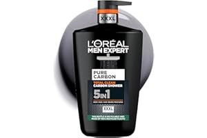 L’ORÉAL PARIS MEN EXPERT L'Oréal Men Expert, Pure Carbon, 5-in-1 XXL Shower Gel, A Total Action Body, Face, Hair Wash, Shave and Moisturiser Powered By Carbon, Total 5-in-1 Action, Large 1L Pump