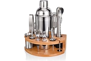 Cocktail Shaker Set,Esmula 750ML 12 Teiliges Edelstahl Barkeeper Kit Geschenk für Männer, Frauen, Freunde, Home Stylish Bar Tool Set mit Cocktail Rezeptheft (Silber)