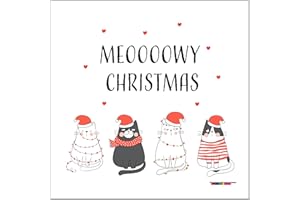 DEDIMI Xmas Card from the Cat | Cute Christmas card Pet Cats | Happy Feline Pussycat Kitten