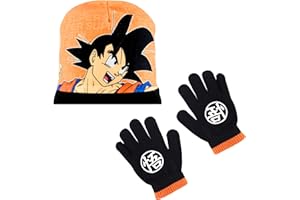Dragon Ball Z Gorro y Guantes para Niños, Gorro de Invierno Infantil, Regalo para Niños