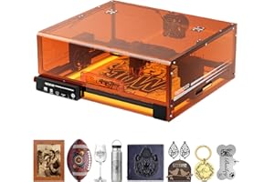 Laser Graviermaschine 10W, L2 MAX mit Gehäuse Lasergravur, 7 Sicherheitsverbesserungen, 0,01mm Präzision CNC Hochpräzise Laser Cutter 300x300 mm Arbeitsbereich für Holz, Metall, Acryl, Glas, Leder