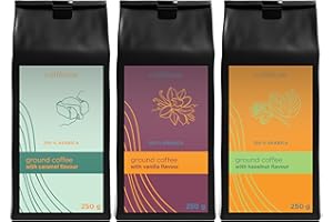 CAFFÉLUXE Ground Coffee Mélange - Vanille, Caramel et Noisette (250g par sachet)