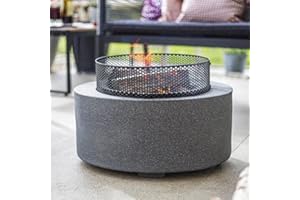 GENERIC La Hacienda Joto Oval Fire Pit - Grey (Log Burner, Garden Chimenea Patio Heater Stove)
